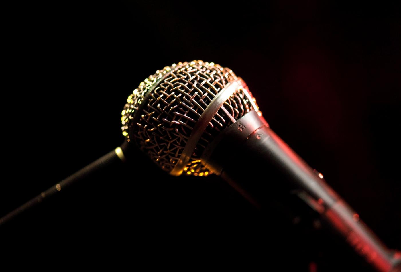Microphone waiting on the stage