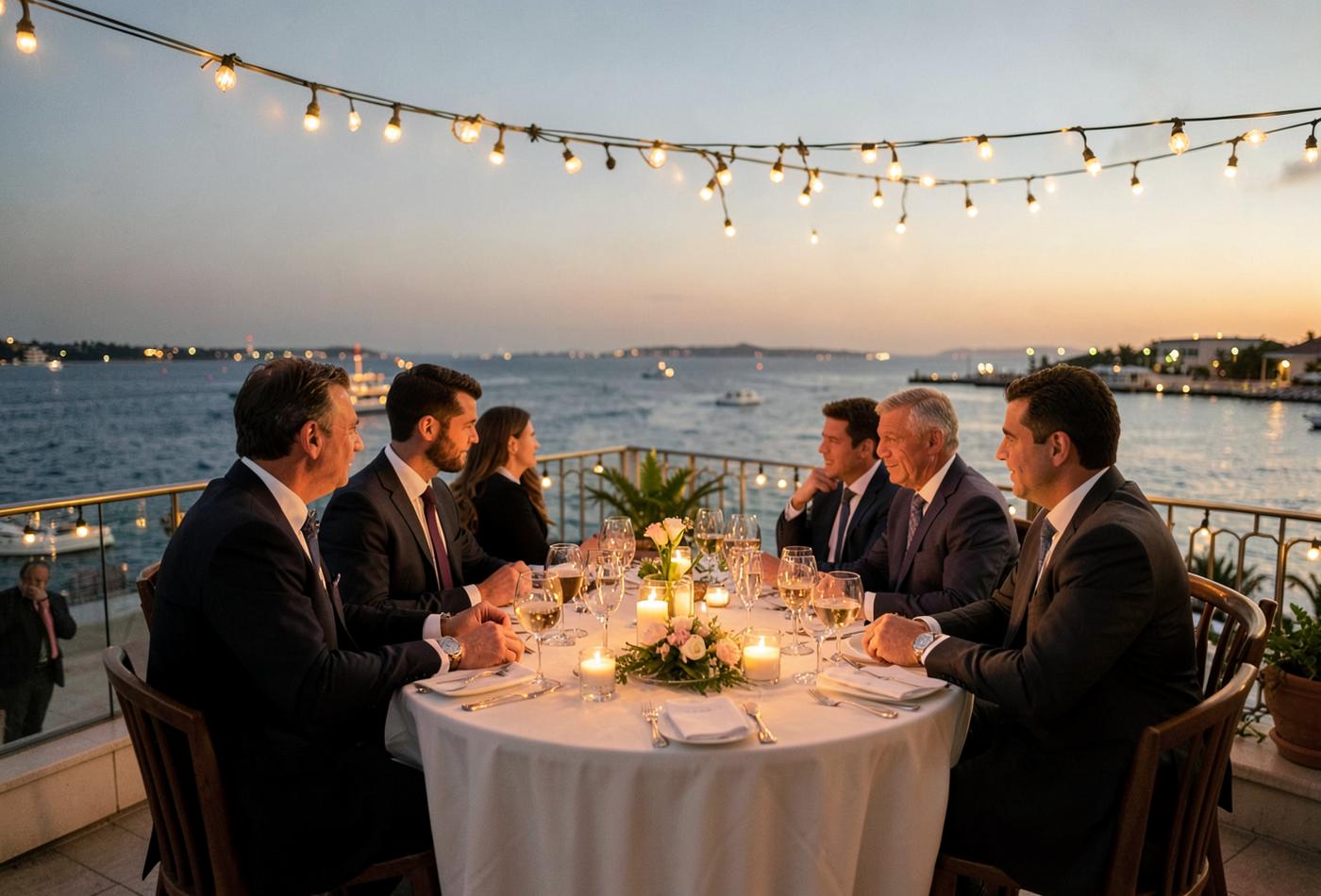 Guests connecting during a break